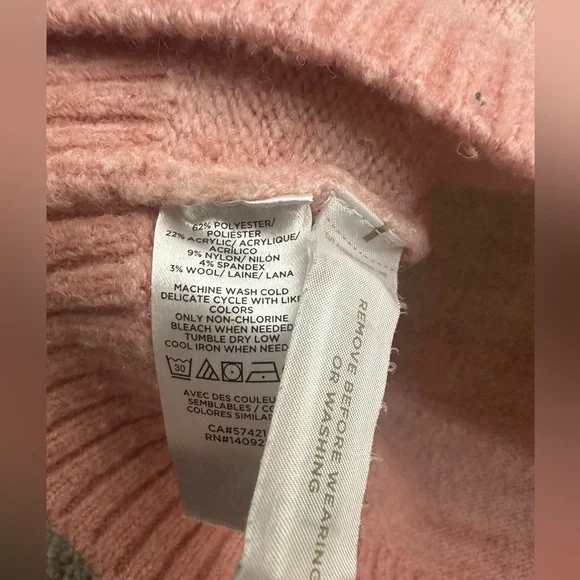 LOFT wool Blend Ombré Stripe Crewneck Sweater Purple Pink White size S - Picture 5 of 7